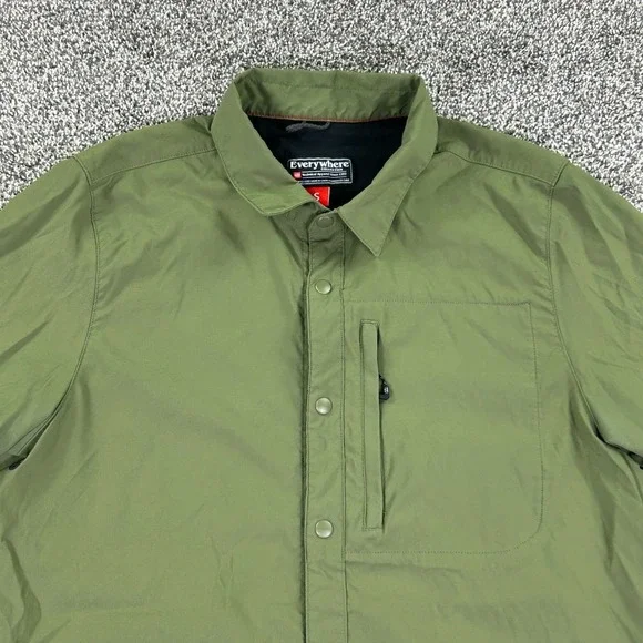 686 Everywhere Collection Snap Up Shirt Men Small Green Lightweight Long Sleeve - Picture 5 of 16